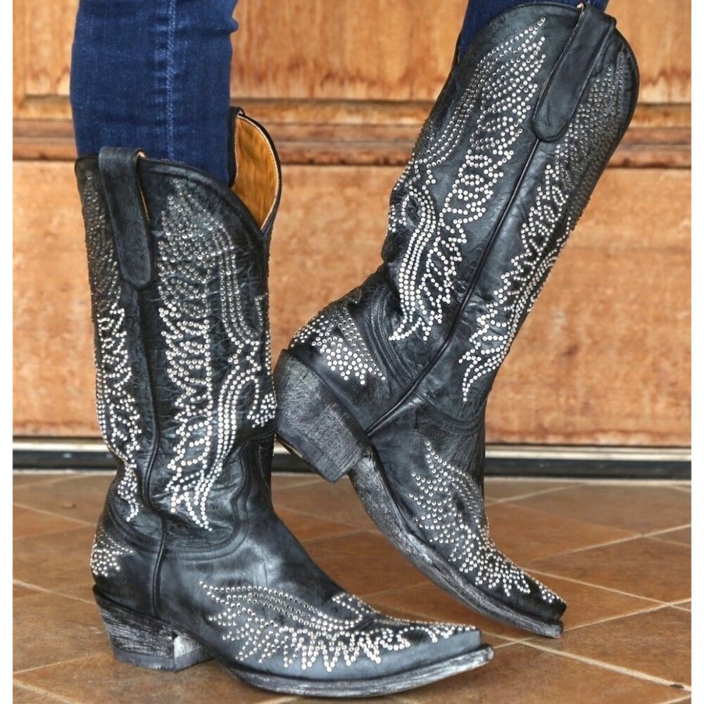 Size 8 Womens Old Gringo Eagle Swarovski Crystals Snip Toe Cowboy Cowgirl Boots - Picture 10 of 12